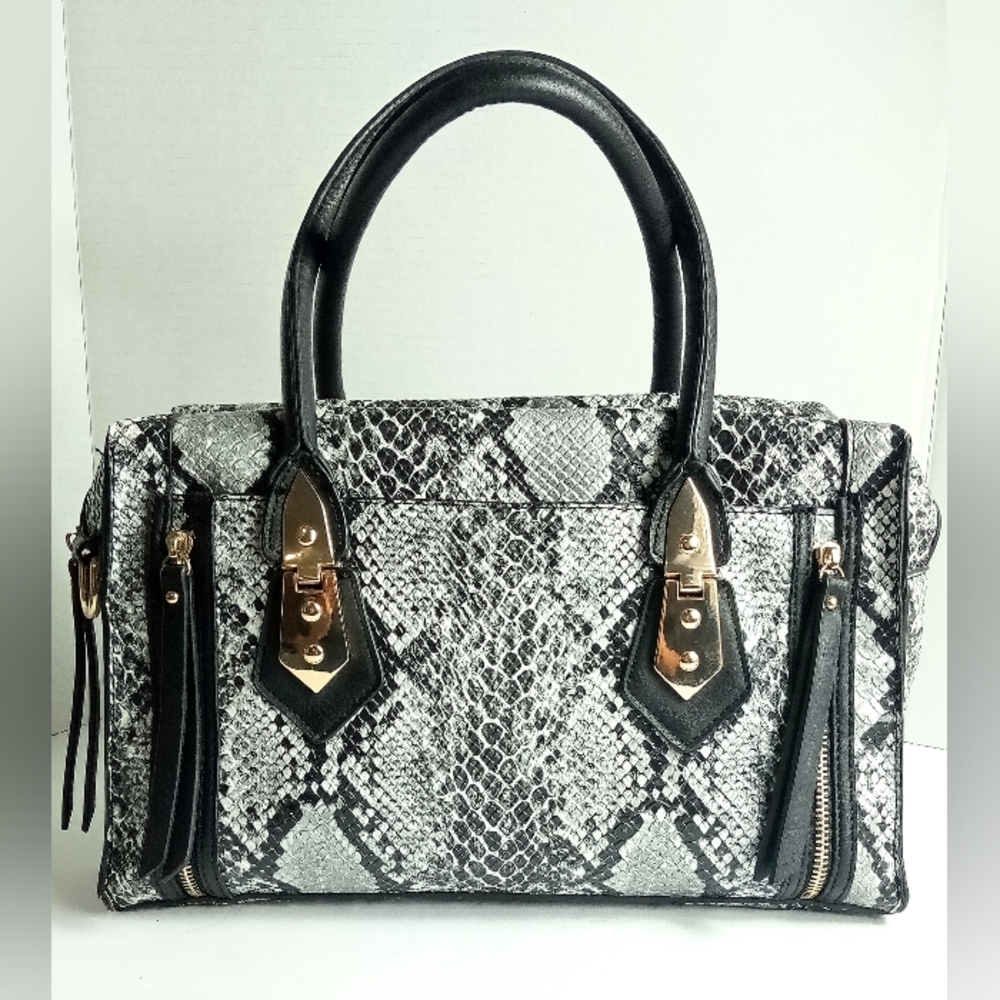 Faux Snakeskin Weekender Bag Shoulder Purse Tote Travel Bag